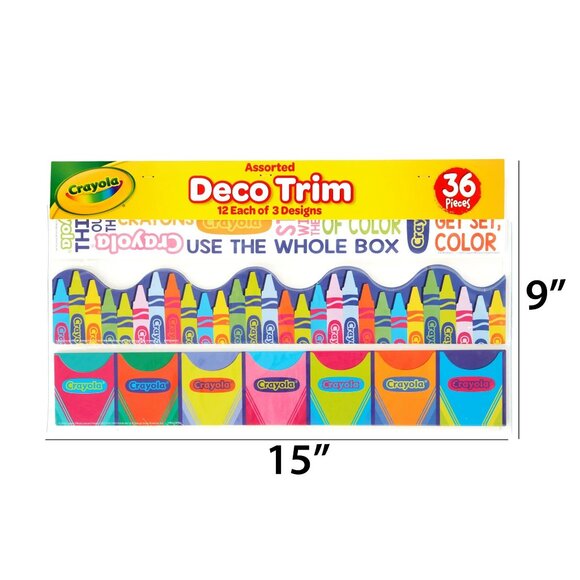 Authentic Crayola 36pc Decorative Trim Papers, NEW IN PACKAGE - Picture 2 of 7